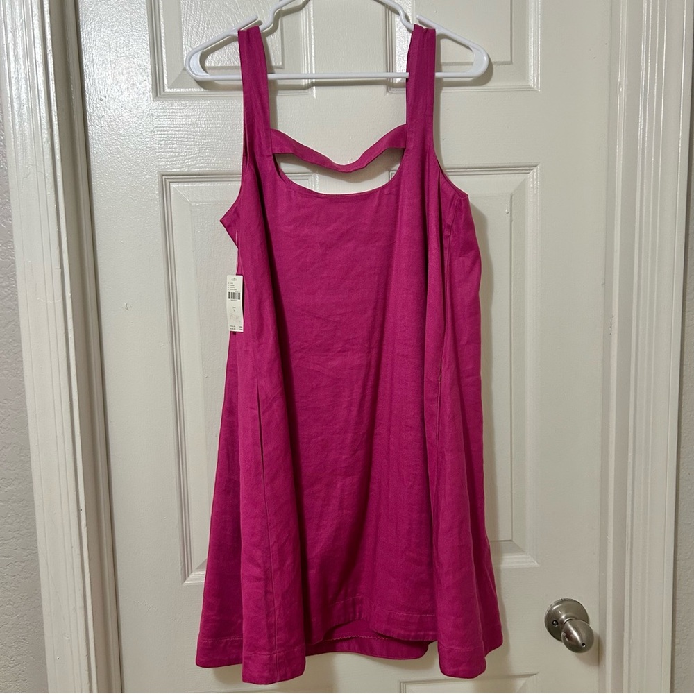 NWT Maeve Anthropologie Lorraine Sleeveless Mini Dress in Magenta Size Medium - Picture 3 of 12
